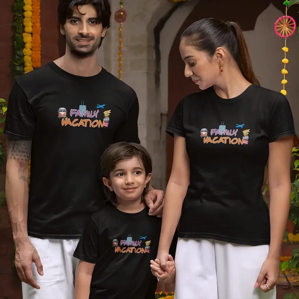 Family Vacation Matching Family T-shirt for Mom, Dad & Kid – Pack of 3 by Prints N Plains