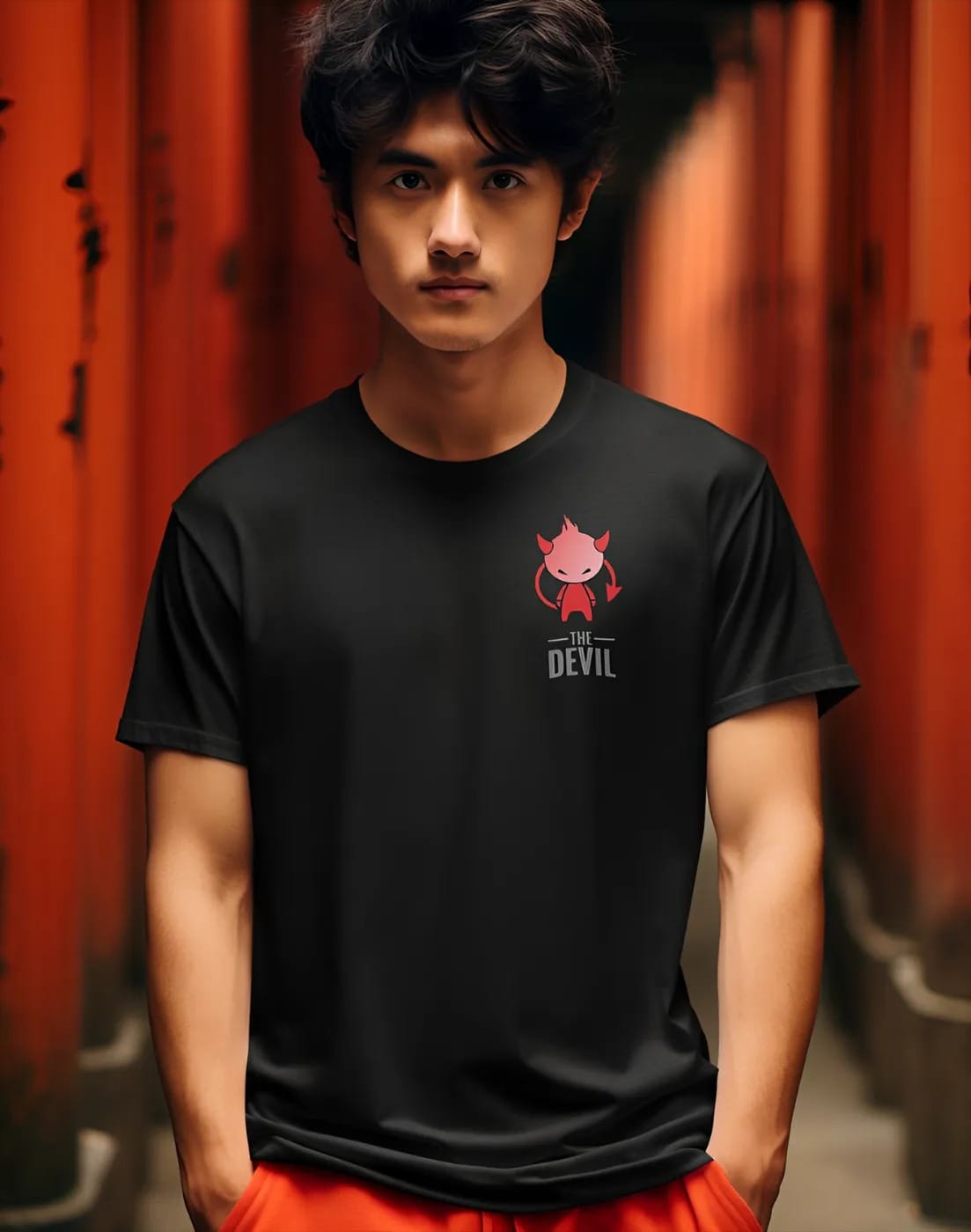 pnp devil | men's regular fit round neck t shirt