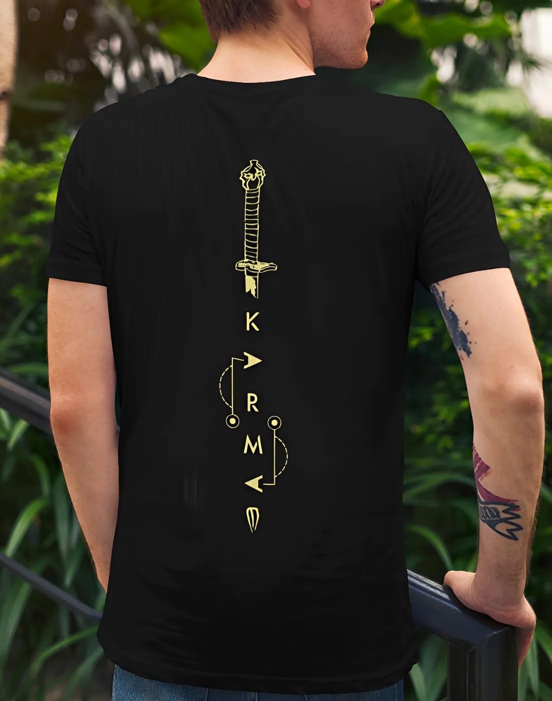 pnp karma | men's regular fit round neck white t shirt