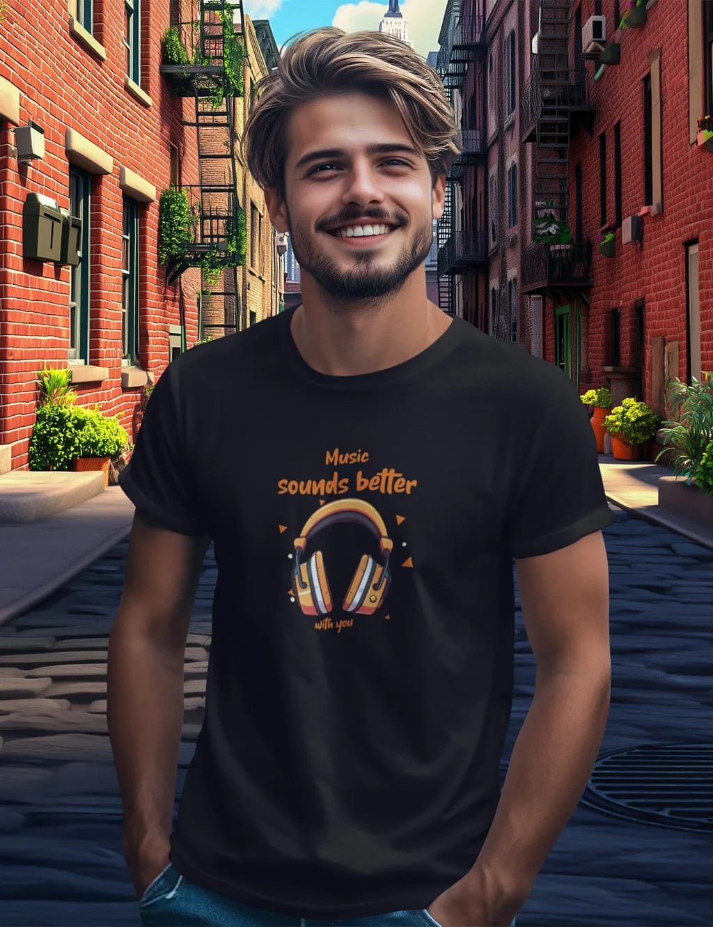 pnp music sounds better | men's regular fit round neck t shirt (copy)