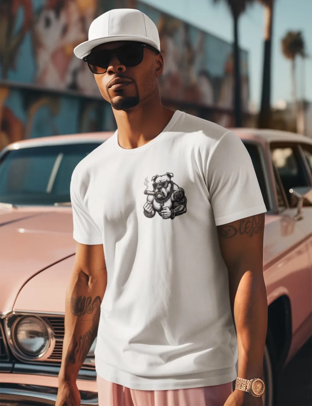 pnp bulldog attitude | men's regular fit round neck t shirt