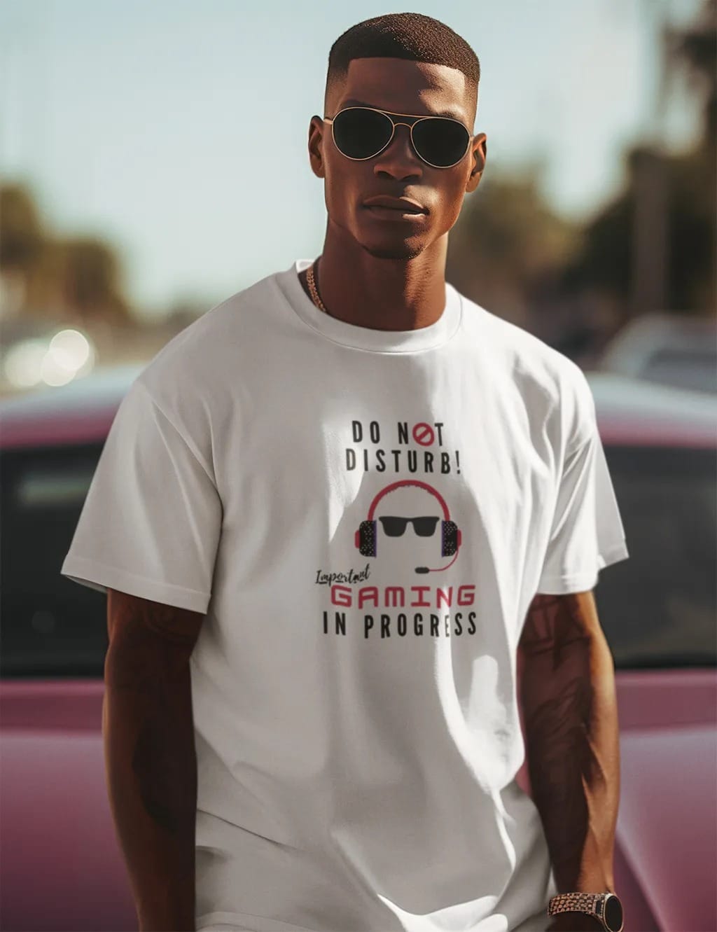 pnp do not disturb | men's regular fit round neck white t shirt