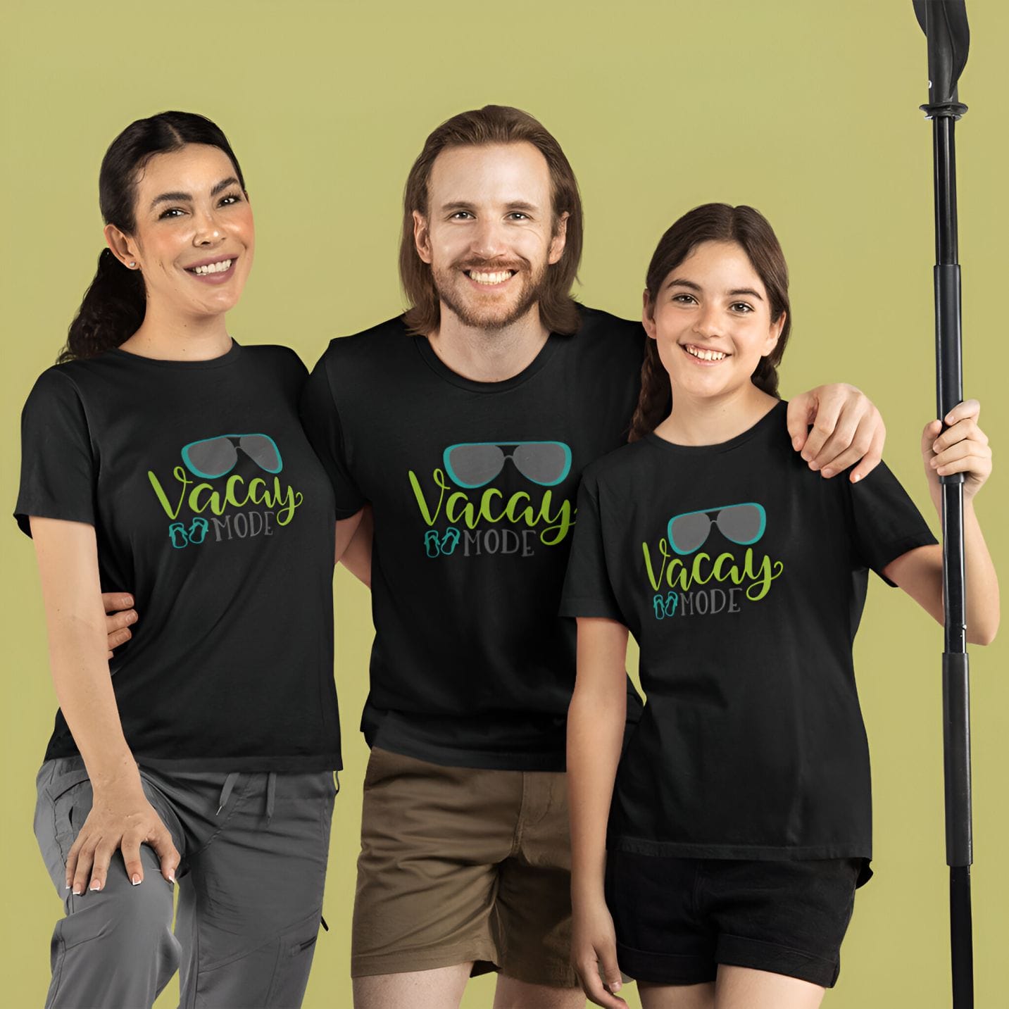 Vacay Mode Family T-shirt for Mom, Dad & Kids – Pack of 3 by Prints N Plains