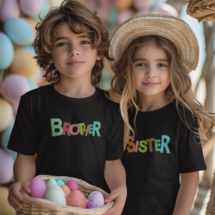 Brother Sister Family T-shirt Pack of 2 – Matching Set by Prints N Plains