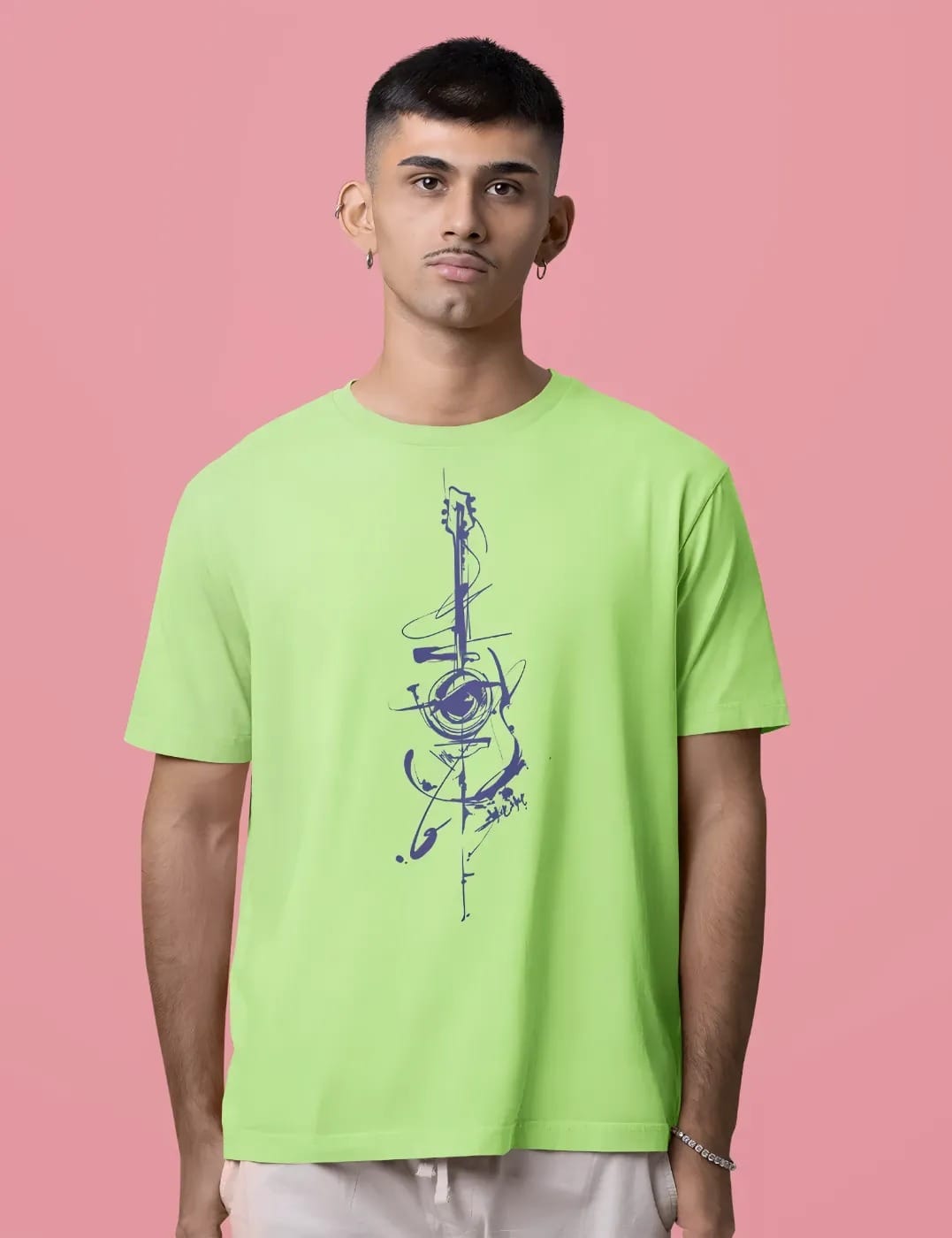pnp guitar abstract | men’s oversized t shirt | 200 gsm